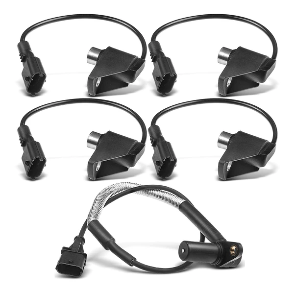 4 Pcs Camshaft & 1 Pc Crankshaft Position Sensor for 2003-2004 Cadillac CTS