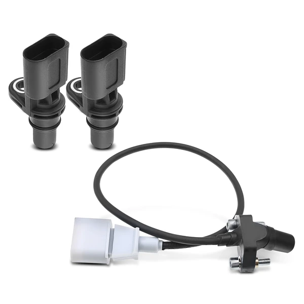 2 Pcs Camshaft & 1 Pc Crankshaft Position Sensor for 2005-2014 Volkswagen Jetta