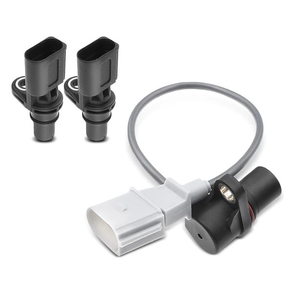 2 Pcs Camshaft & 1 Pc Crankshaft Position Sensor for 2005-2008 Audi A4