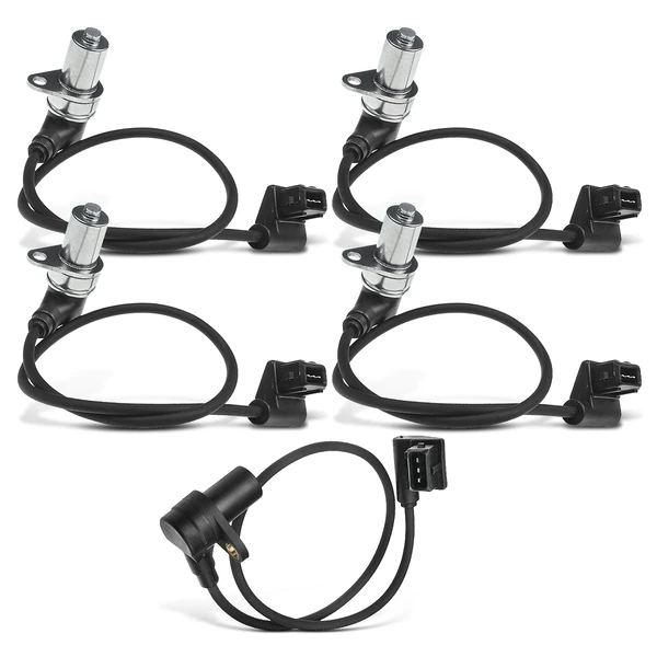 4 Pcs Camshaft & 1 Pc Crankshaft Position Sensor for BMW E34 E38 530i 540i 740i DOHC