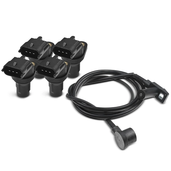 4 Pcs Camshaft & 1 Pc Crankshaft Position Sensor for Mercedes-Benz W140 SL600 1995