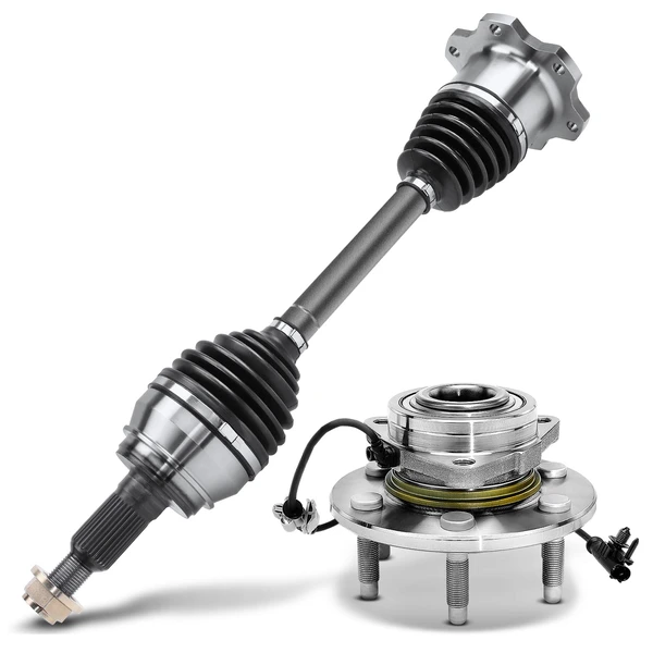 2 Pcs Front Left or Right CV Axle + Wheel Hub Bearing Assembly for 2007-2013 GMC Sierra 1500