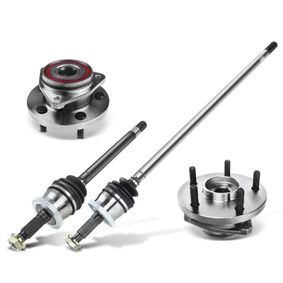 4 Pcs Front CV Axle Shaft Assembly & Wheel Hub Bearing