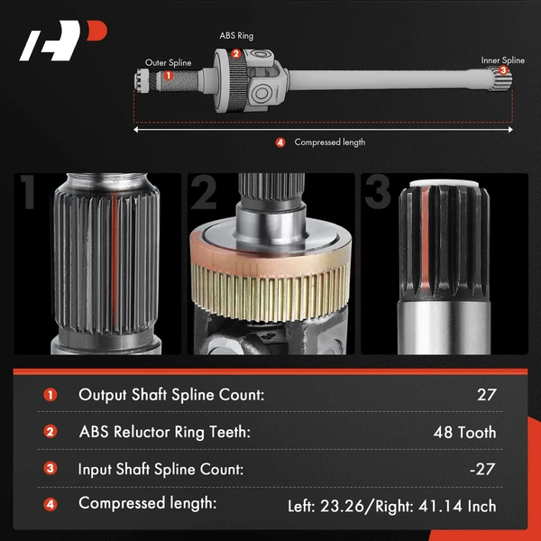 4-Pc CV Axle Shaft and Wheel Hub Assembly Kit Front Driver & Passenger A-Premium APCVA2730