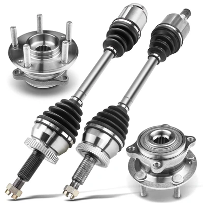 4 Pcs Front CV Axle Shaft Assembly & Wheel Hub Bearing