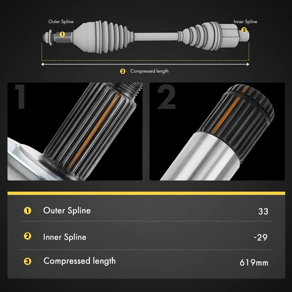 4-Pc CV Axle Shaft and Wheel Hub Assembly Kit Front Driver & Passenger A-Premium APCVA2471