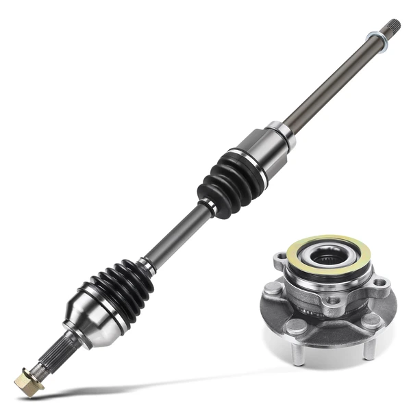 2-Pc CV Axle Shaft and Wheel Hub Assembly Kit Front Passenger Side A-Premium APCVA2731