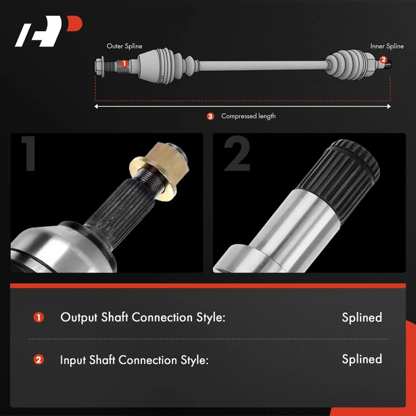 2-Pc CV Axle Shaft Assembly Front Driver & Passenger A-Premium APCVA2867