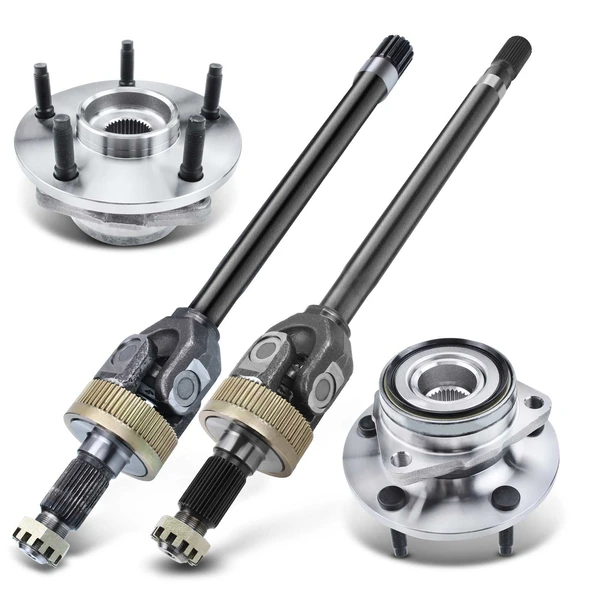 4-Pc CV Axle Shaft and Wheel Hub Assembly Kit Front Driver & Passenger A-Premium APCVA2440