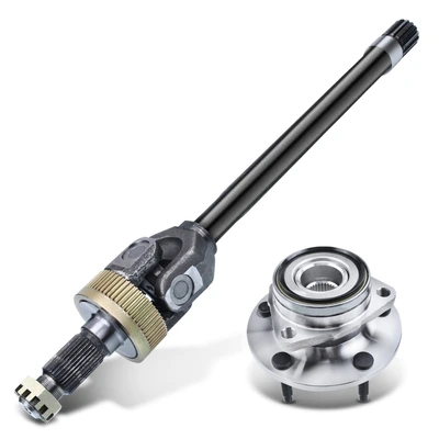2 Pcs Front Passenger CV Axle + Wheel Hub Bearing Assembly