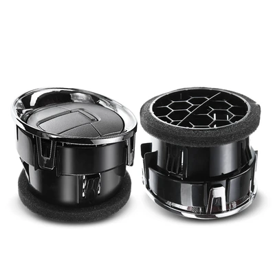 2 Pcs Chrome & Gray AC Heater Dash Air Vent