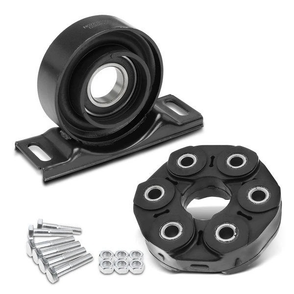 2 Pcs Drive Shaft Center Support Bearing & Driveshaft Coupler for BMW E30 318i 325i