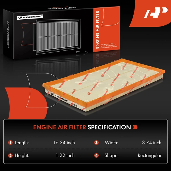 Engine & Activated Carbon Cabin Air Filter for Mercedes-Benz Metris 2016-2022 Turbocharged