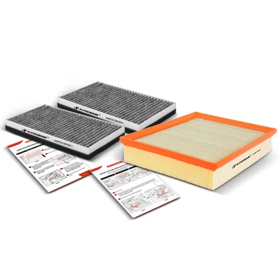 3 Pcs Engine & Activated Carbon Cabin Air Filter
