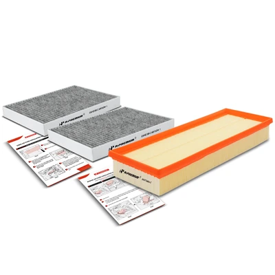 3 Pcs Engine & Activated Carbon Cabin Air Filter
