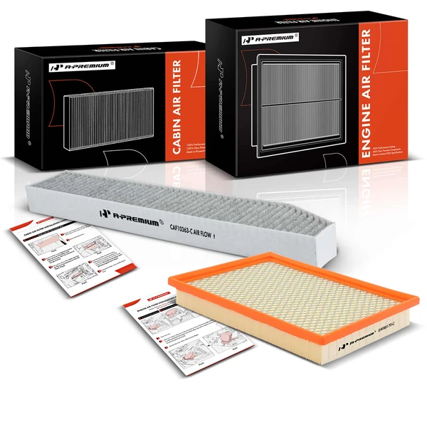 Engine & Activated Carbon Cabin Air Filter for Jeep Grand Cherokee 2005-2010