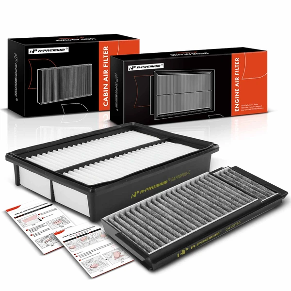 Engine & Activated Carbon Cabin Air Filter for Mazda 3 2004-2009 3 Sport 5