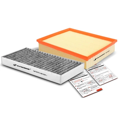 3 Pcs Engine & Activated Carbon Cabin Air Filter