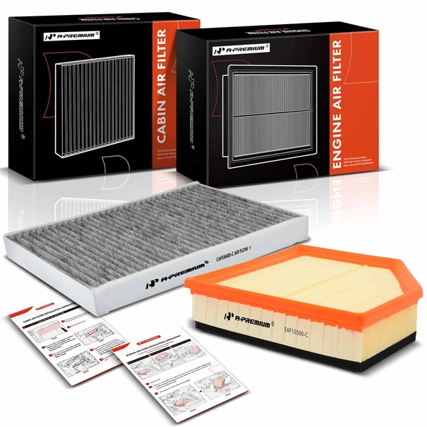 Engine & Activated Carbon Cabin Air Filter for Volvo S60 S80 V60 XC60 XC70