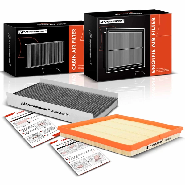 Engine & Activated Carbon Cabin Air Filter for Saab 9-4X 2011 V6 2.8L 3.0L