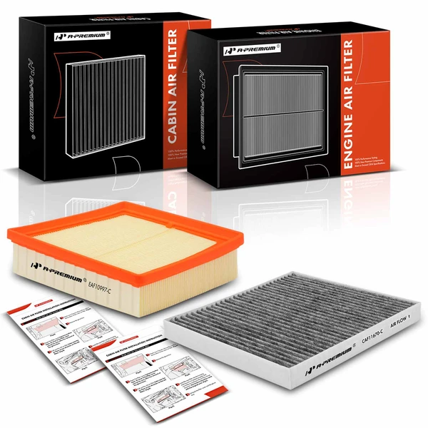 Engine & Activated Carbon Cabin Air Filter for 2011-2019 Ford Fiesta