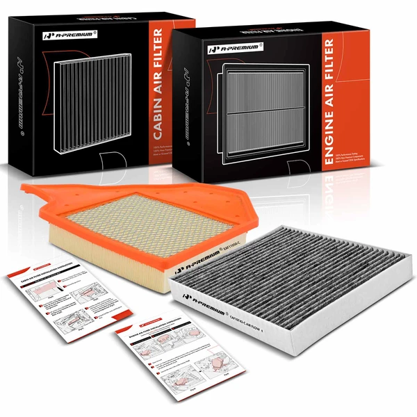 Engine & Activated Carbon Cabin Air Filter for 2012-2015 Ram C/V