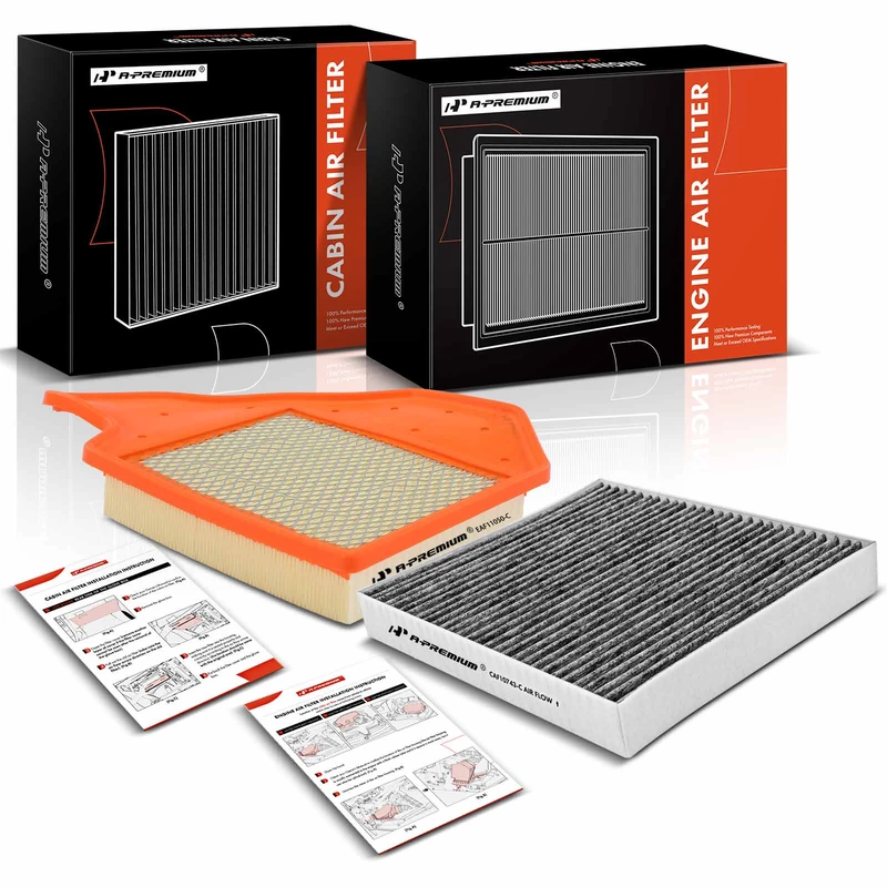 Engine & Activated Carbon Cabin Air Filter for Chrysler Dodge Volkswagen Ram