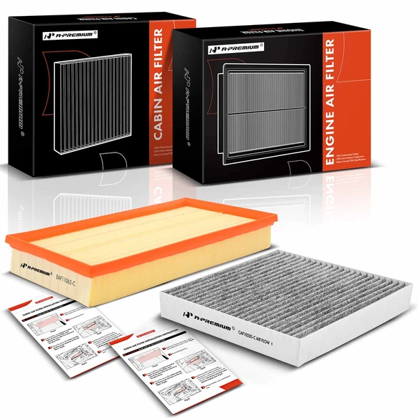 Engine & Activated Carbon Cabin Air Filter for Land Rover Discovery 17-20