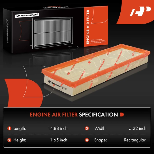Engine & Activated Carbon Cabin Air Filter for Fiat 500 2012-2017 L4 1.4L