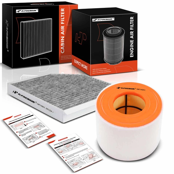 Engine & Activated Carbon Cabin Air Filter for Audi A6 2013-2018 A6 Quattro