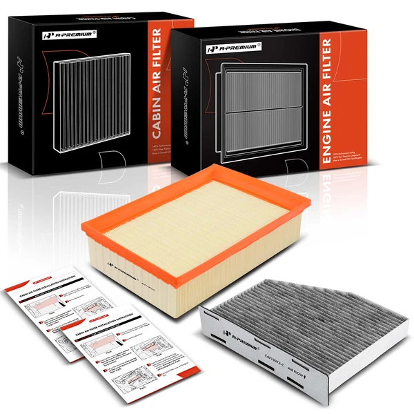 Engine & Activated Carbon Cabin Air Filter for Audi Q3 Volkswagen Tiguan