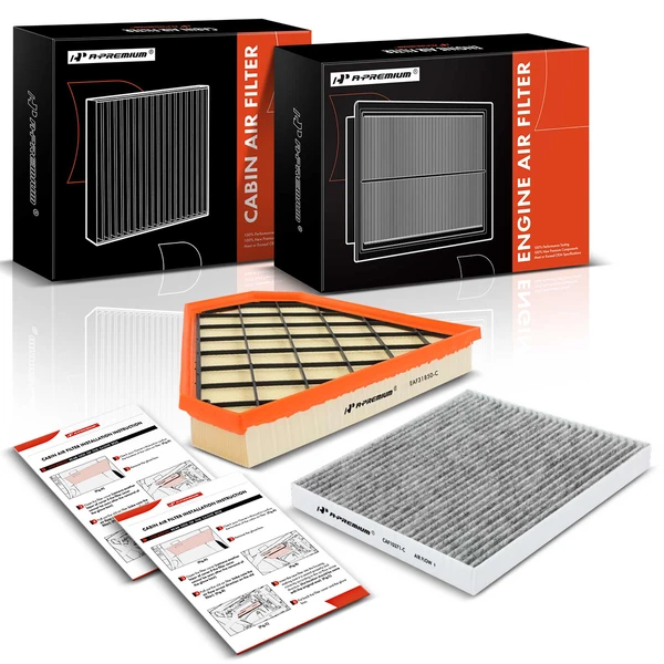 Engine & Activated Carbon Cabin Air Filter for Cadillac CTS 2014-2015 3.6L