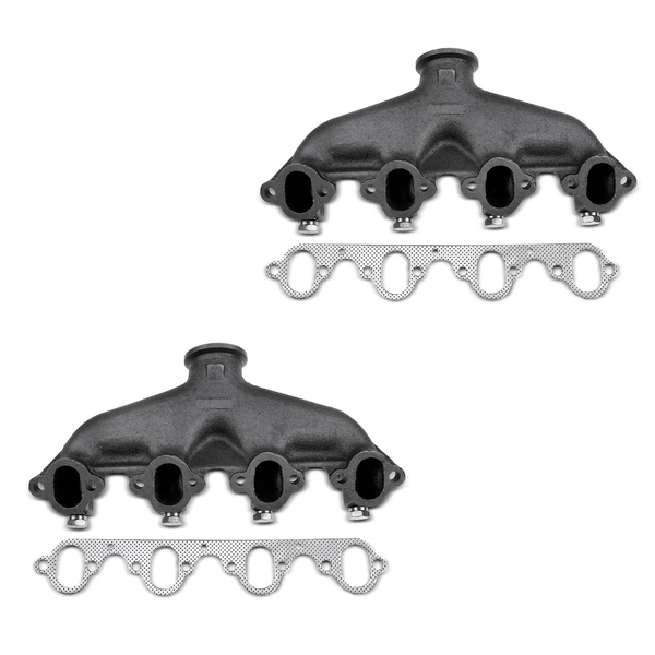 2 Pcs Left & Right Exhaust Manifold with Gasket for 1980-1991 Ford F-600