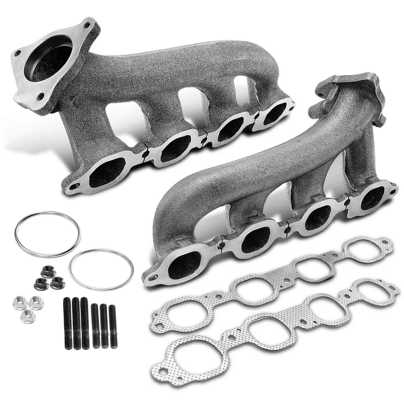 2 Pcs Left & Right Exhaust Manifold with Gasket for Chevy Silverado GMC 5.3L 6.2L