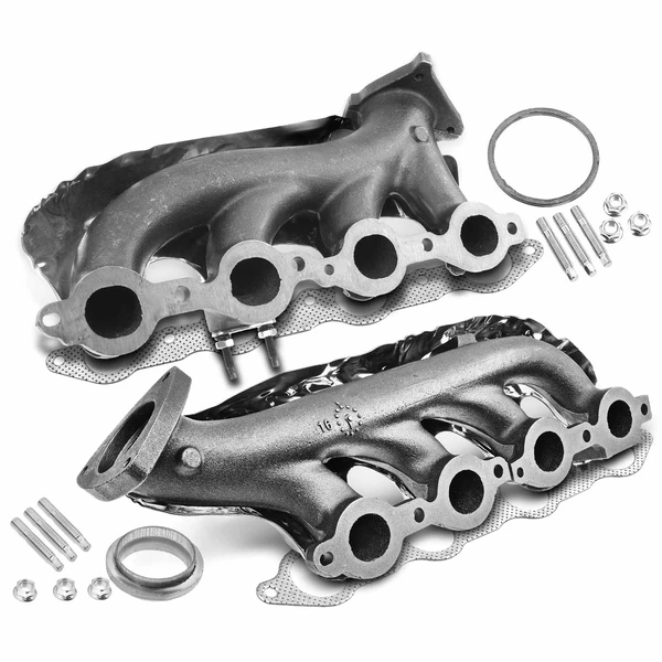 2 Pcs Left & Right Exhaust Manifold with Gasket for 2001-2002 Chevrolet Silverado 3500