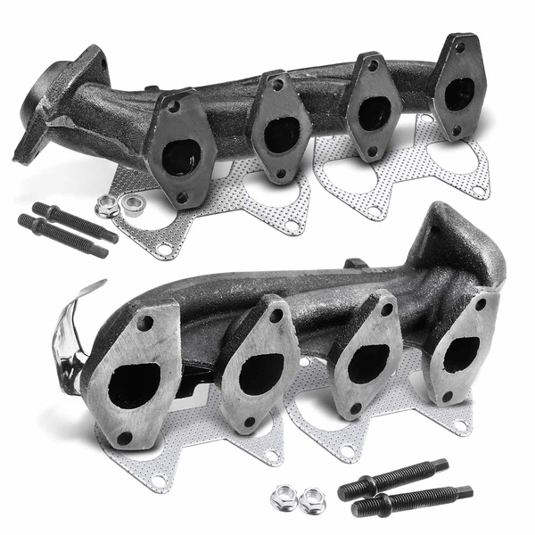 2 Pcs Left & Right Exhaust Manifold with Gasket for 2005-2009 Ford F-350 Super Duty