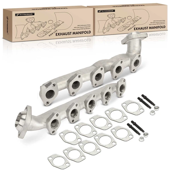 2 Pcs Left & Right Exhaust Manifold with Gasket for 2000-2004 Ford F-350 Super Duty