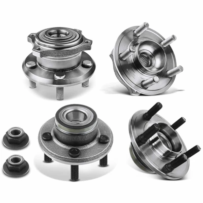 4 Pcs Front & Rear Wheel Bearing & Hub Assembly