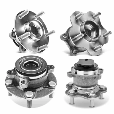 4 Pcs Front & Rear Wheel Bearing & Hub Assembly