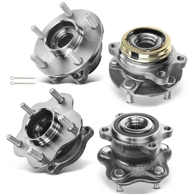 4 Pcs Front & Rear Wheel Bearing & Hub Assembly