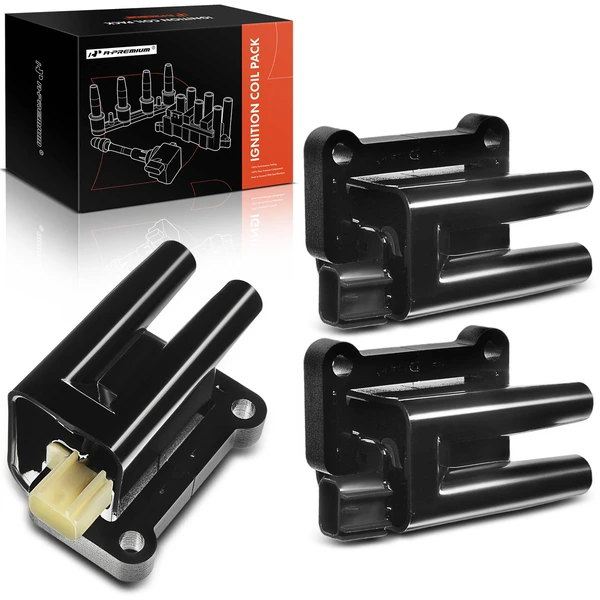 3-Pc Ignition Coil 2-Blade Terminal Rectangular, Oval A-Premium APIC0154