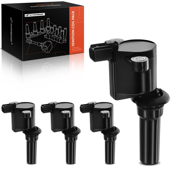 A Set of 4-Pc Ignition Coil 2-Pin Terminal Rectangular, Square A-Premium APIC0150