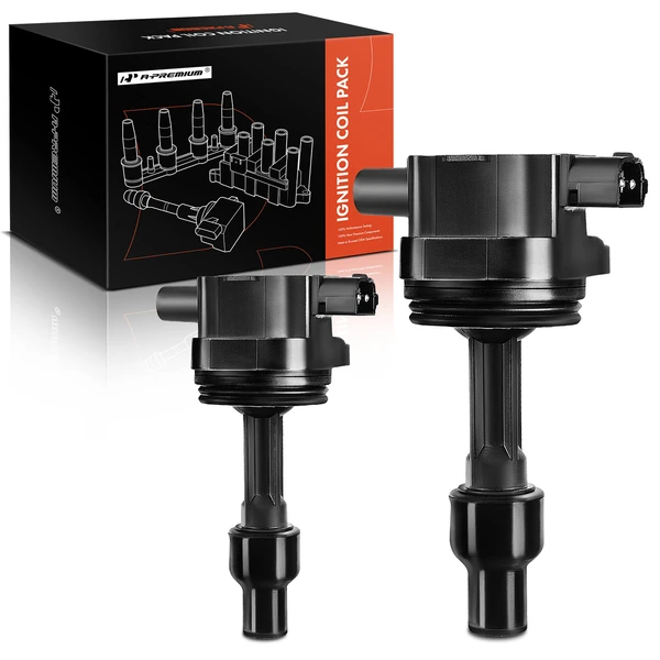 A Set of 2-Pc Ignition Coil 2-Blade Terminal Rectangular, Oval A-Premium IC0144