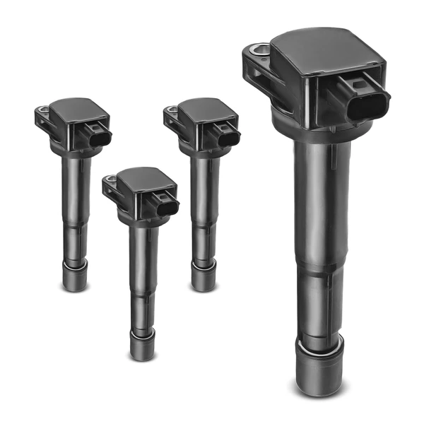 2009-2014 Acura TSX A Set of 4-Pc Ignition Coil 3-Blade Terminal Round, Rectangular A-Premium APIC0629