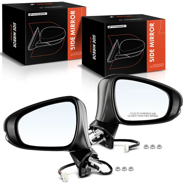 Driver & Passenger Mirror, Powered, with Heated, Black A-Premium APMI316