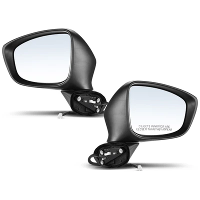 2 Pcs Driver & Passenger Black Power Heated Mirror with 6-Pin