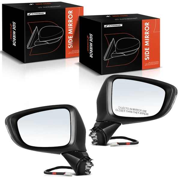 Driver & Passenger Mirror, Powered, with Heated, Black A-Premium APMI294
