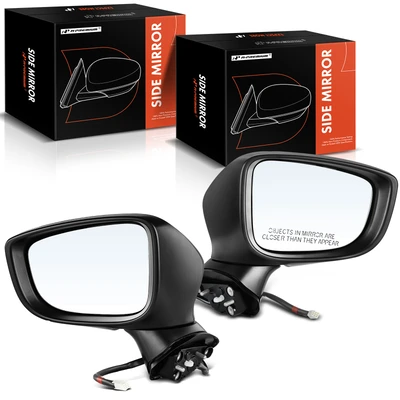 2 Pcs Driver & Passenger Black Manual Folding Mirror with 5-Pin