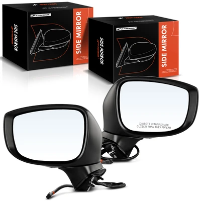 2 Pcs Driver & Passenger Black Manual Folding Mirror with 9-Pin
