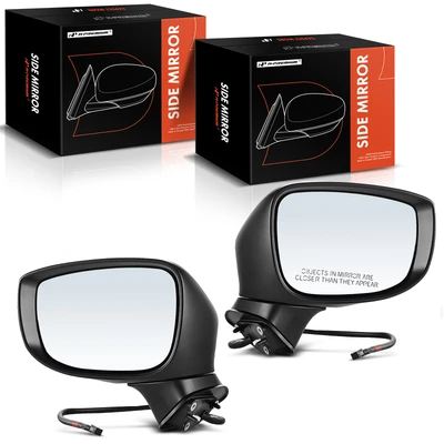 2 Pcs Driver & Passenger Black Power Heated Mirror with 6-Pin